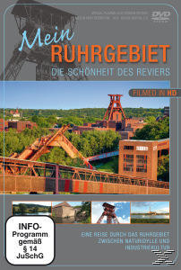 Filmcover einer DVD. Gebäude und Industrietürme mit deutschem Text zeigend.