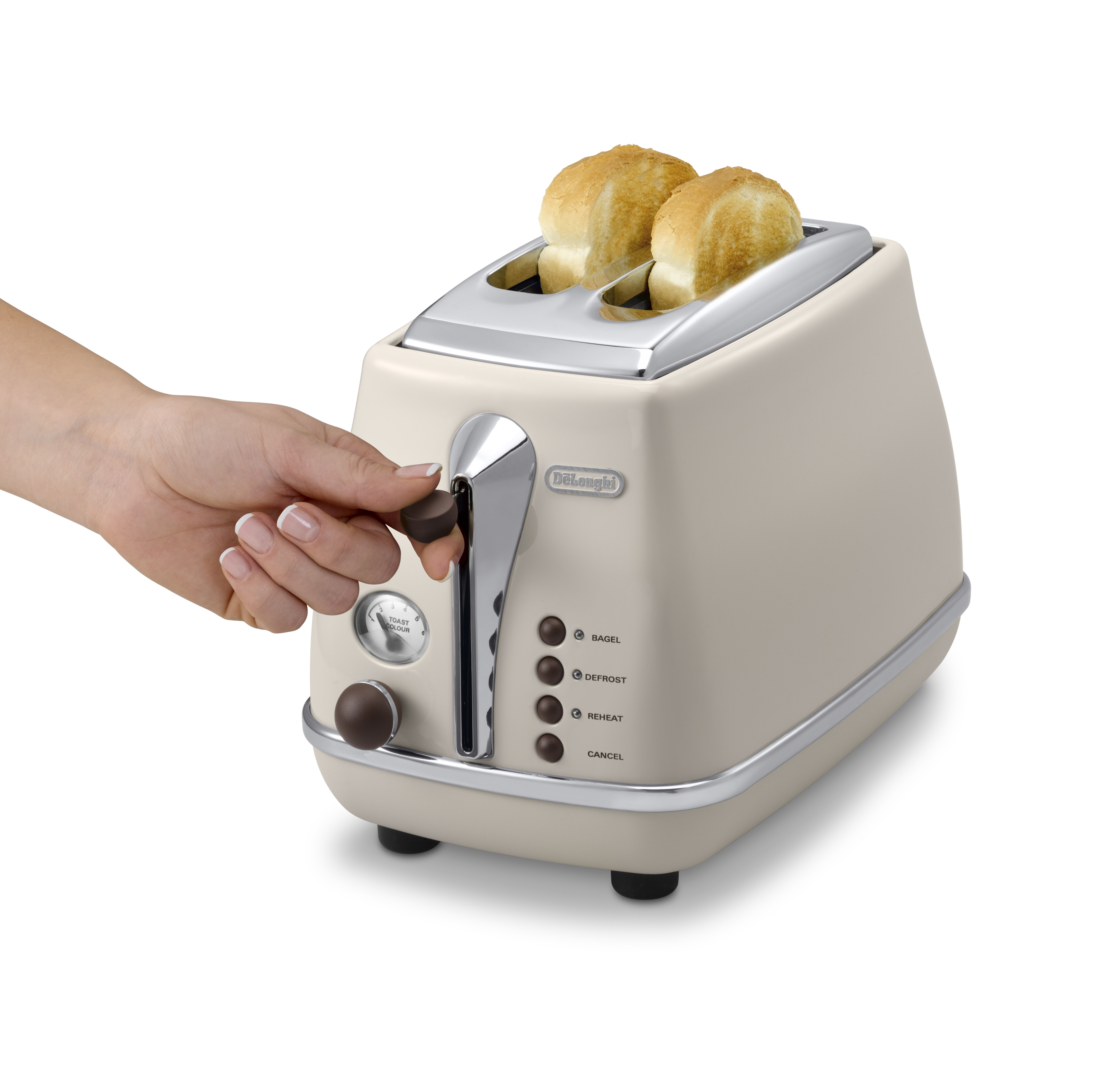 DELONGHI CTOV 2103 Toaster Creme (900 Watt, Schlitze: 2)