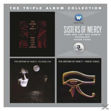 Albumcover für die "The Sisters of Mercy" Triple Album Collection, mit Albumcovern.