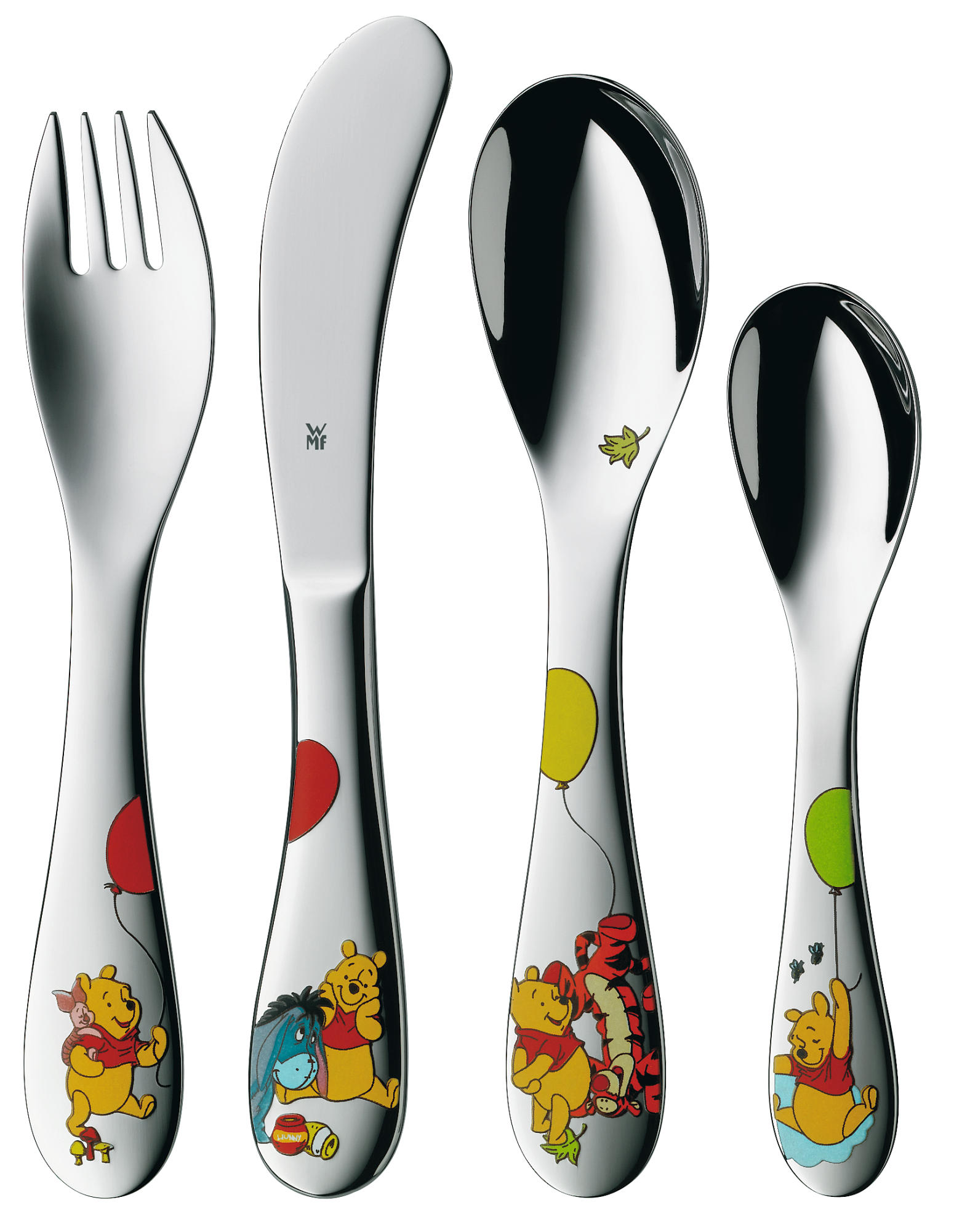 WMF 12.8350.6040 Winnie Pooh 4-tlg. Silber Kinderbesteck-Set