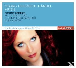 CD-Cover: Frau mit roten Haaren, blauer Hintergrund, Text über Händels Werk.