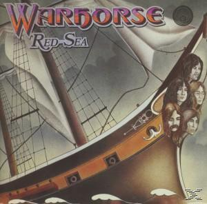 Albumcover: Warhorse Red Sea, mit einem Schiff mit Gesichtern am Bug.