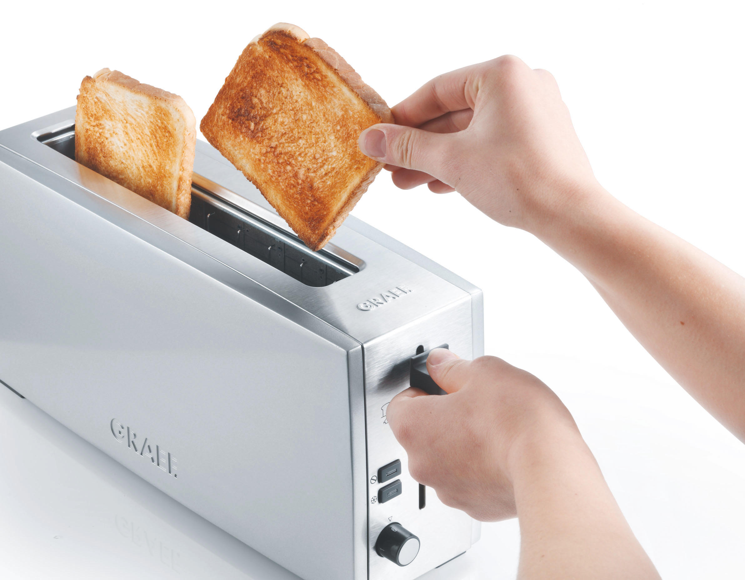 GRAEF Toaster Toaster TO 90 Toaster (Silber, 880 Watt, Schlitze: 1)
