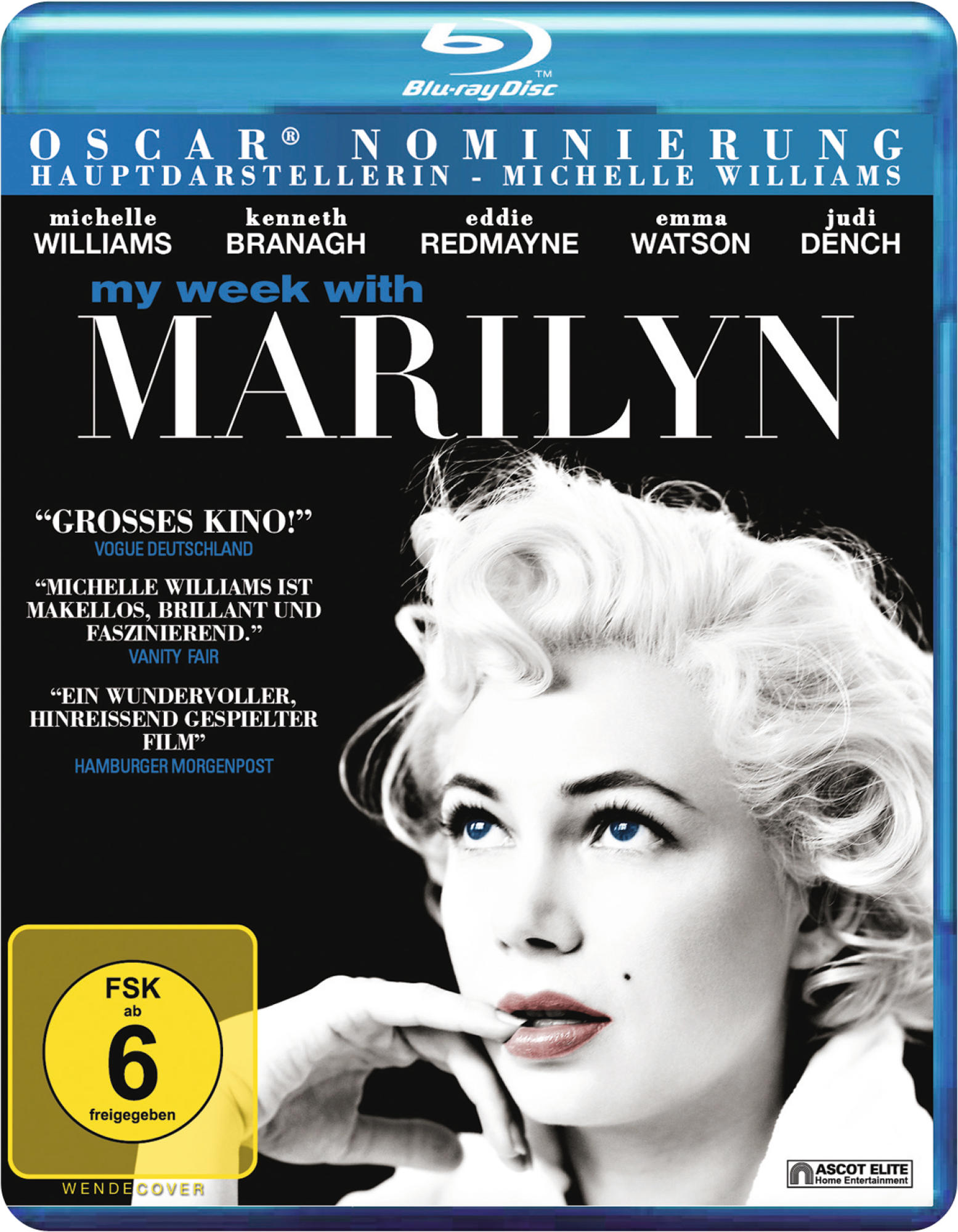 My Week with Marilyn DVD-Cover mit Porträt von Marilyn Monroe.