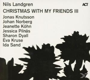 CD-Cover für Nils Landgrens Christmas With My Friends III. Enthält Text und Silhouetten.