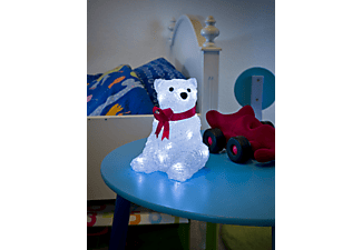 KONSTSMIDE 6159-203 Eisbär mit roter Schleife LED Acryl, Weiß, Kaltweiß