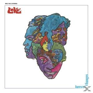 Albumcover 'Forever Changes' von Love, mit mehreren Gesichtern in leuchtenden Farben.