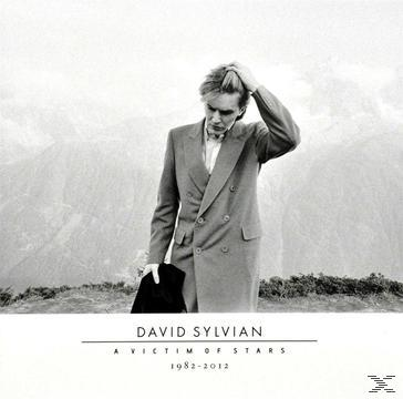David Sylvian-Albumcover, ein Mann in grauem Anzug mit der Hand am Kopf, Schwarz-Weiß-Foto.