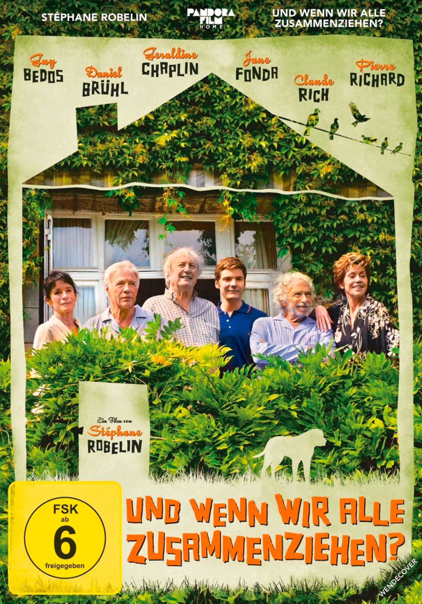 DVD-Cover eines Films, mit einer Gruppe von Personen vor einem mit Efeu bedeckten Haus.