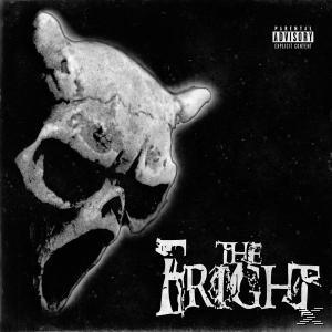 Schwarz-weißes Albumcover. Schädelähnliche Figur mit dem Text 'THE FRIGHT' unten.