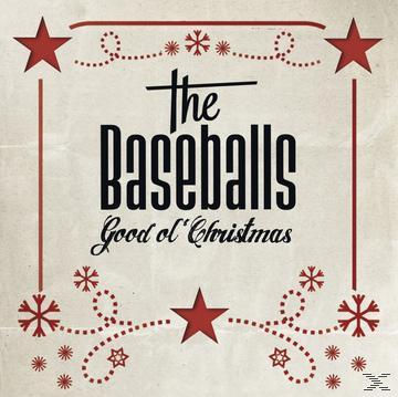 The Baseballs Albumcover. Text und Sterne mit Weihnachtsmotiv, rote und weiße Farben.
