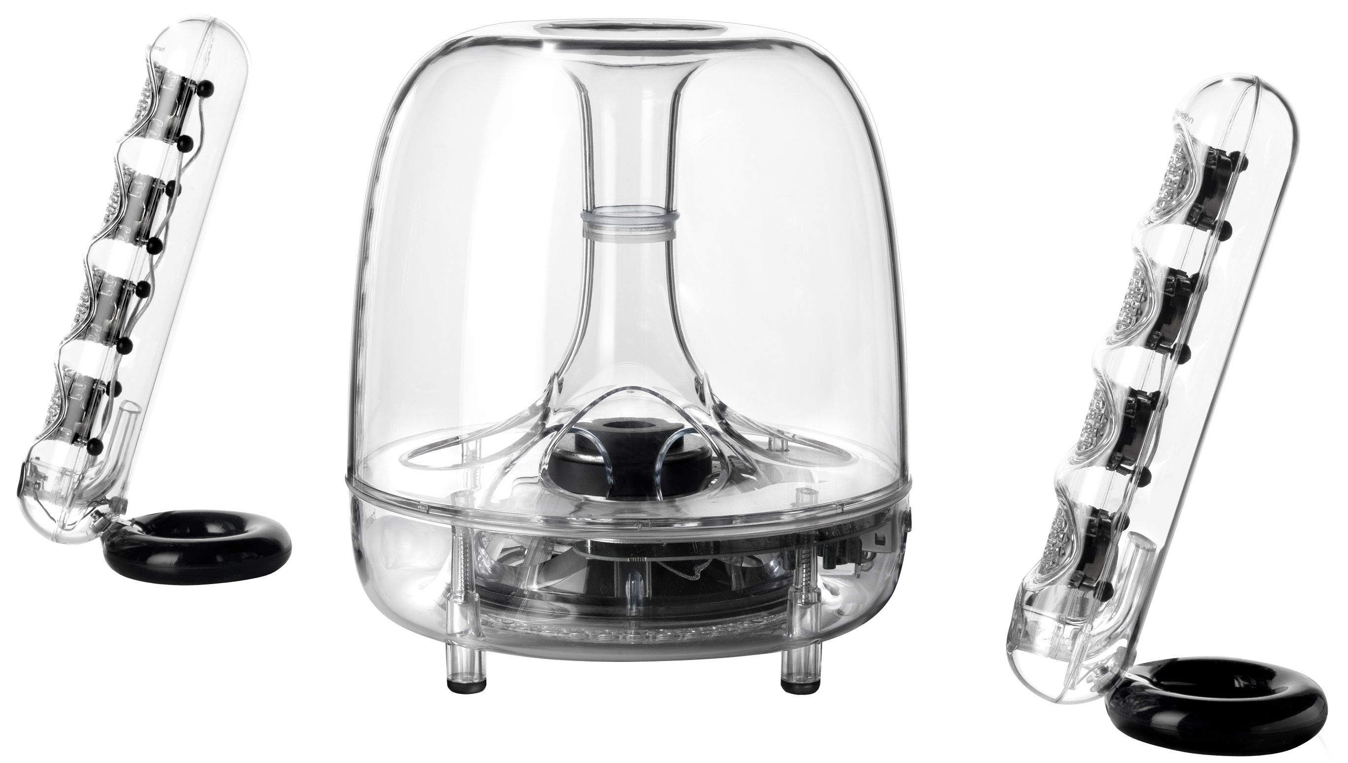 HARMAN KARDON SoundSticks Wireless 2.1-Lautsprechersystem (Aktives 2.1-Lautsprechersystem, Transparent