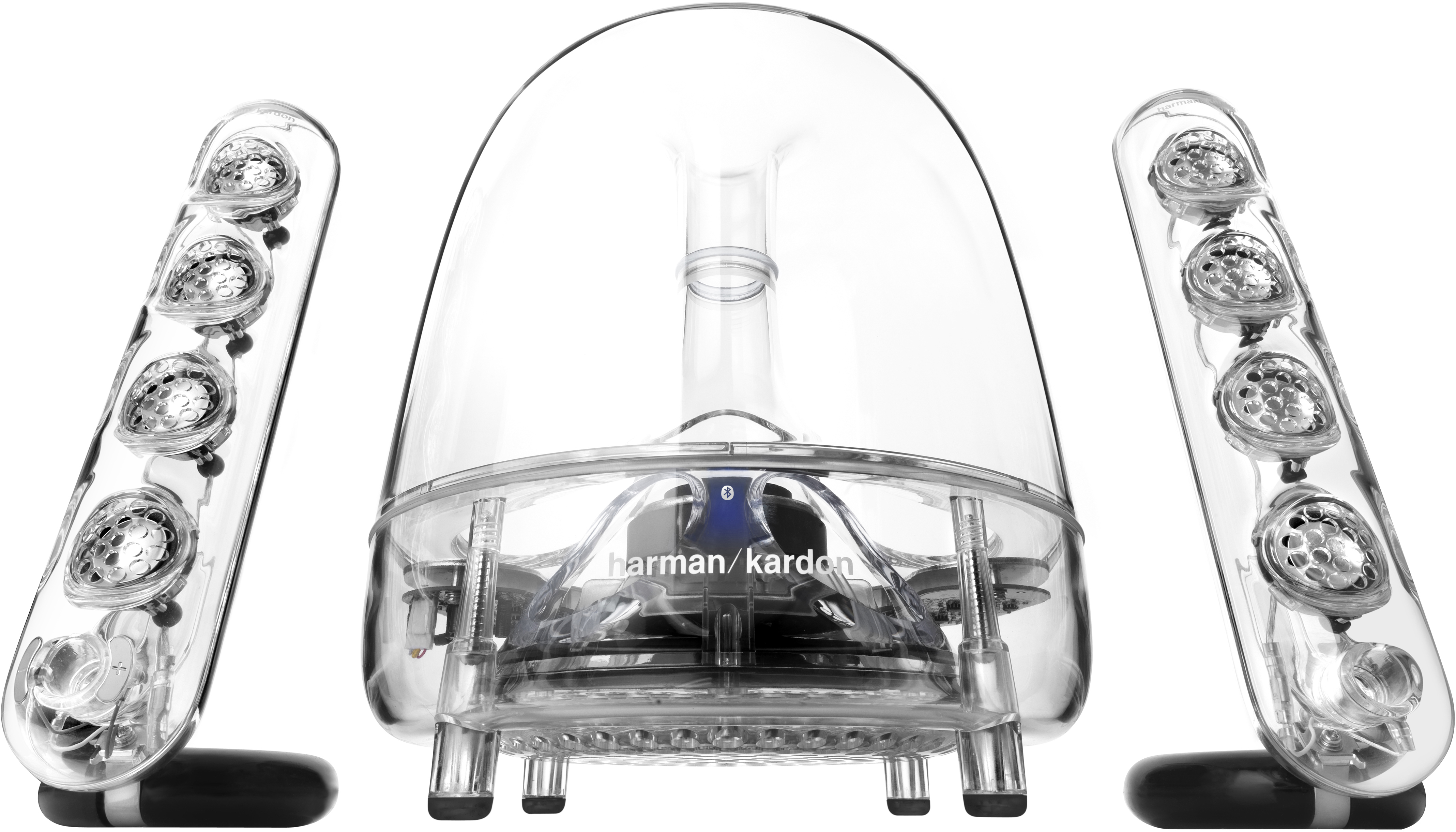 HARMAN KARDON SoundSticks Wireless 2.1-Lautsprechersystem (Aktives 2.1-Lautsprechersystem, Transparent