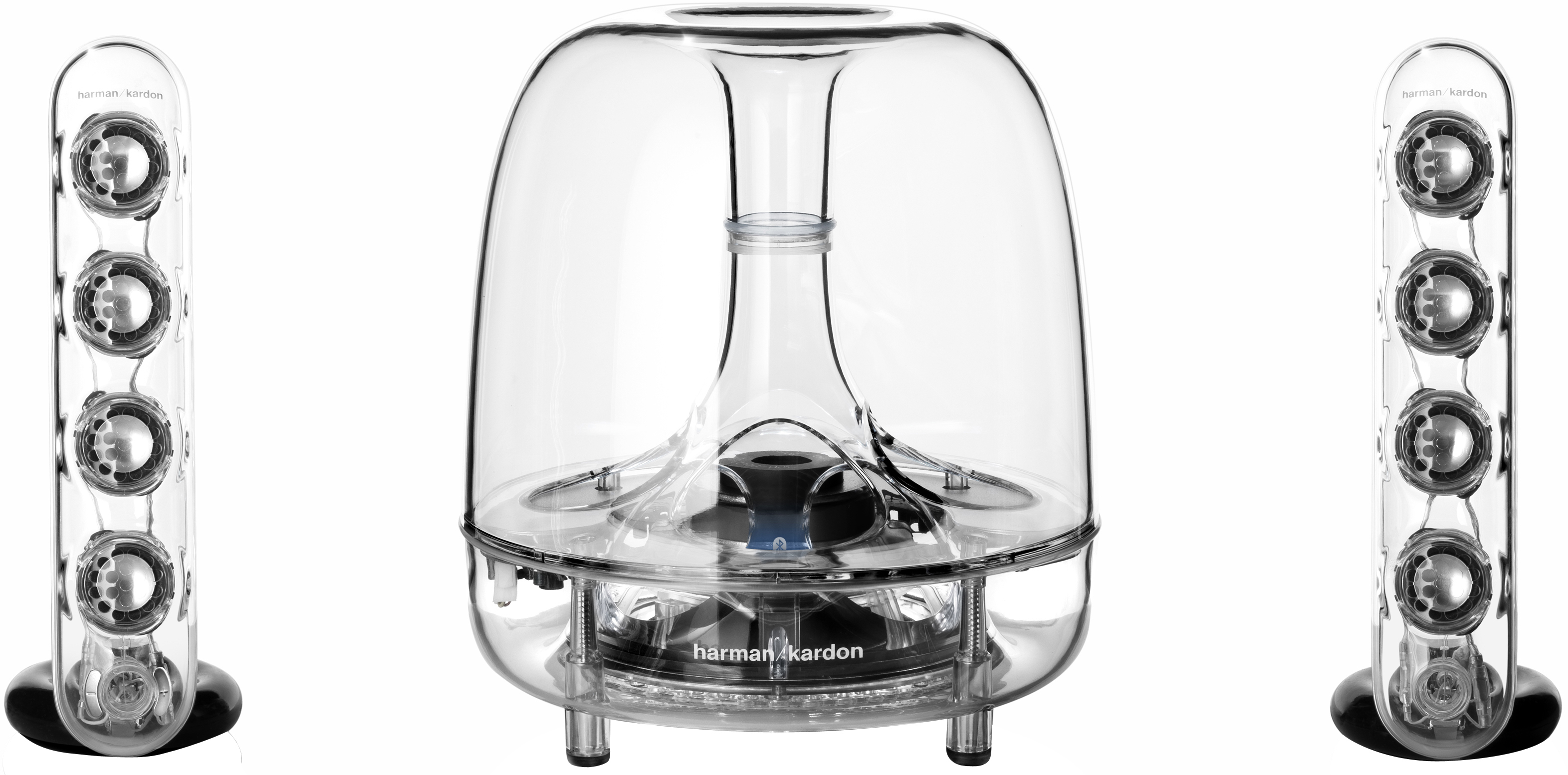 HARMAN KARDON SoundSticks Wireless 2.1-Lautsprechersystem (Aktives 2.1-Lautsprechersystem, Transparent
