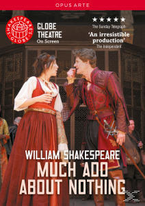 DVD-Cover: William Shakespeares Viel Lärm um Nichts. Zwei Personen in Kostümen. Titel unten.