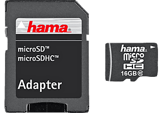 HAMA 108088 22MB/S CL10 +AD - Micro-SDHC-Speicherkarte (16 GB, 22, Schwarz)