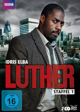 Filmcover für Luther. Idris Elba steht im Zentrum und blickt den Betrachter streng an.