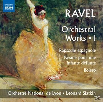 Albumcover: Gemälde einer Frau, die in einem gelben Kleid tanzt. Titel: Ravel, Orchesterwerke 1.