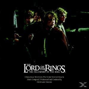 Albumcover: Der Herr der Ringe Soundtrack. Zeigt eine Gruppe von Männern in dunkler, bewaldeter Umgebung.