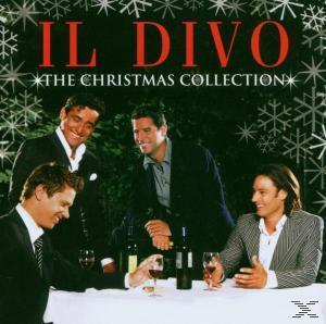 Albumcover: Vier Männer in Anzügen, mit Weingläsern, mit dem Titel 'Il Divo', mit Schneeflocken-Hintergrund.