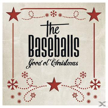 Albumcover mit roten Sternen und Schneeflocken auf cremefarbenem Hintergrund, Text "The Baseballs".