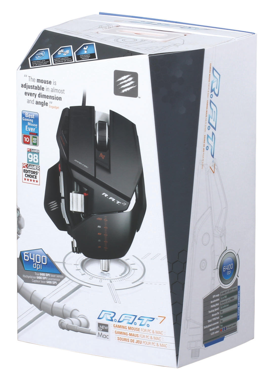 MAD CATZ R.A.T.7 Gaming Maus, Schwarz