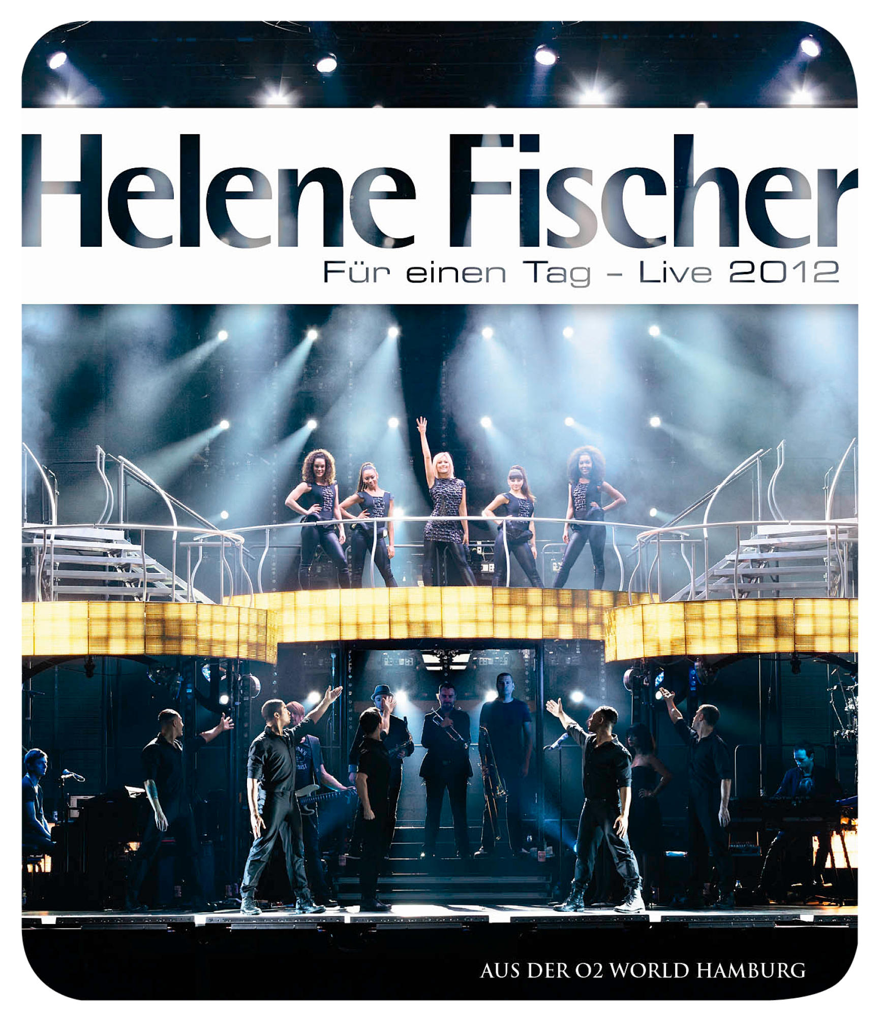 Helene Fischer Konzert-DVD-Cover. Bühne mit Darstellern, Publikum im Hintergrund.