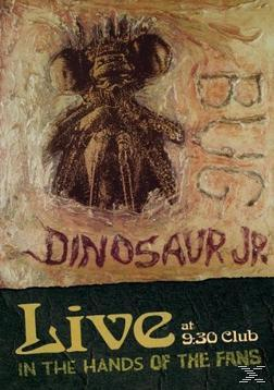Poster: Dinosaur Jr. 'Live' im 9:30 Club. Beiger Hintergrund mit stilisierter Illustration.