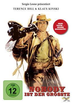 Filmplakat: Terence Hill als Cowboy mit einer Pistole. Titel: Nobody.