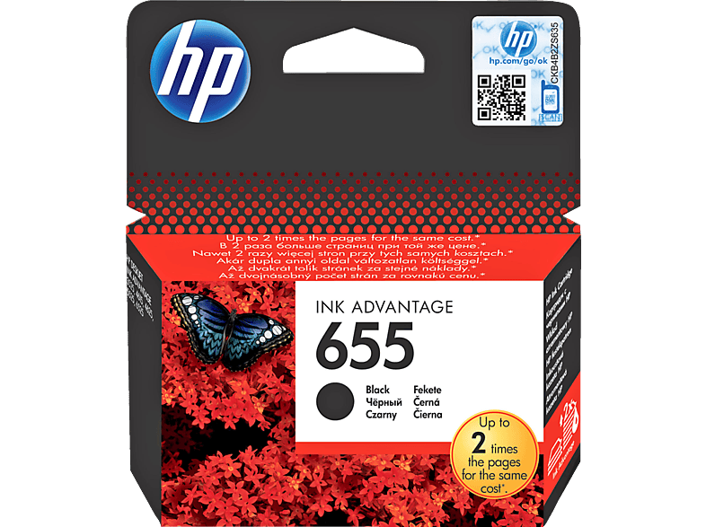 HP 655 fekete eredeti tintapatron (CZ109AE)