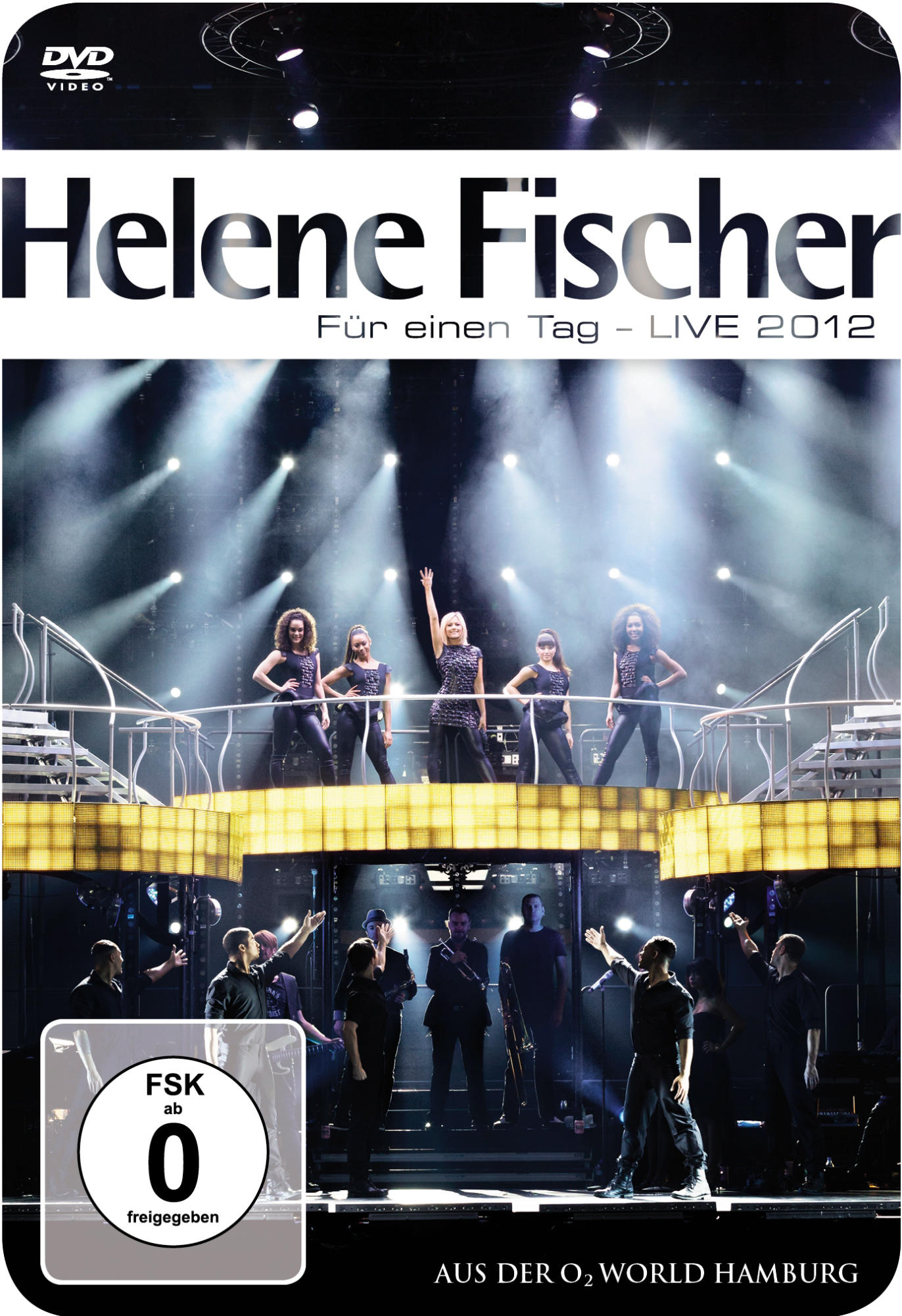Helene Fischer DVD-Cover, eine Live-Konzertbühne mit Künstlern.
