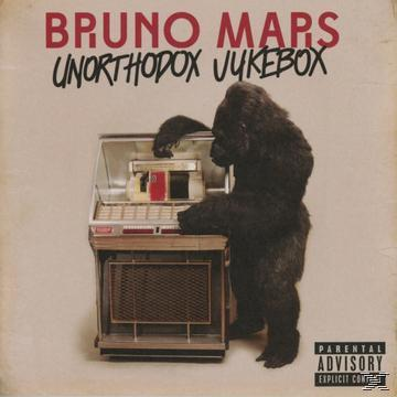 Bruno Mars Albumcover. Ein Gorilla spielt eine Jukebox. Text: Unorthodox Jukebox.