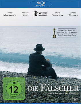 Blu-ray-Cover: Mann mit Hut sitzt, blickt aufs Meer. Oscar-Auszeichnung Grafik.