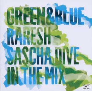 Albumcover mit Green & Blue Text. Grünes und blaues abstraktes Kunstwerk im Hintergrund.