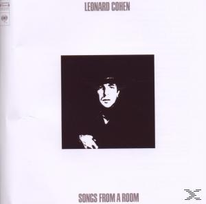 Leonard Cohen Album: schwarzes Quadrat mit Porträt des Sängers. Weißer Hintergrund.