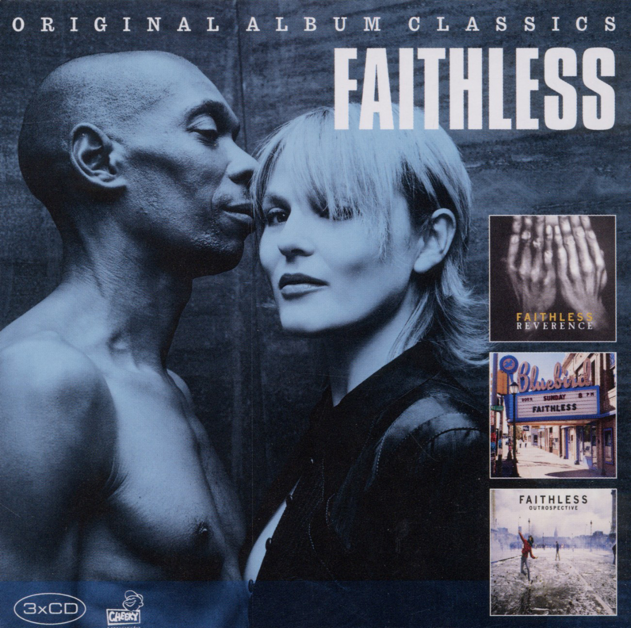 Albumcover mit zwei Personen nah beieinander und drei kleineren Albumcovern.