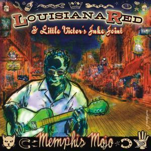 Albumcover mit Illustration eines Gitarre spielenden Mannes. Stadtkulisse, Text: Memphis Mojo.