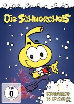 Die Schnorchel DVD-Cover mit einer Cartoonfigur und Blasen auf blauem Hintergrund.