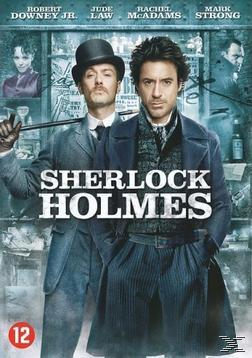 Couverture du DVD Sherlock Holmes avec des acteurs et un fond sombre.