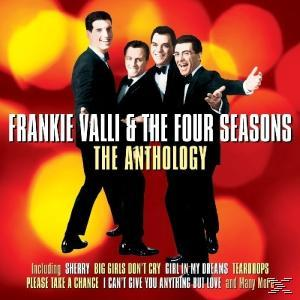 Albumcover von Frankie Valli & The Four Seasons. Vier Männer in Anzügen auf rotem Hintergrund. Die Anthologie ist darauf geschrieben.