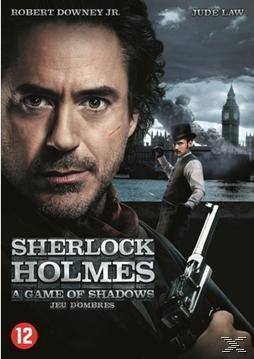 Couverture du film Sherlock Holmes. Robert Downey Jr. et Jude Law sont présentés. Londres est en arrière-plan.