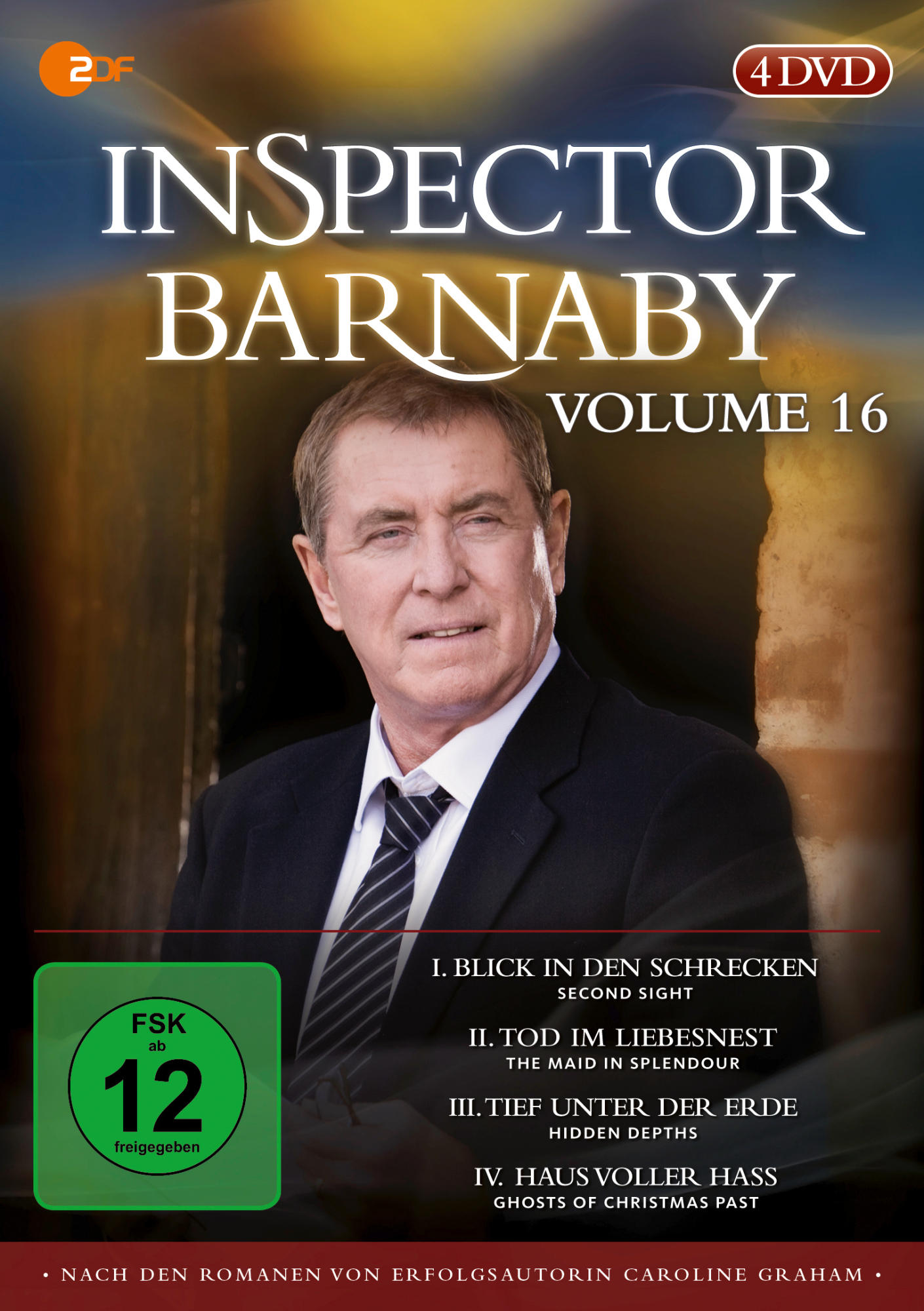 Inspector Barnaby DVD-Cover, ein Mann im Anzug mit Text und grünem FSK-Logo.