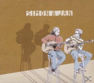 Albumcover, zwei Männer mit Gitarren sitzen auf Hockern, mit dem Bandnamen 'SIMON & JAN' in Weiß.