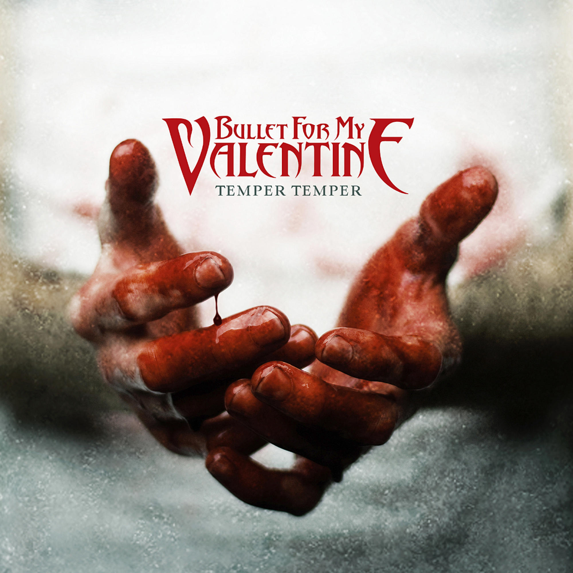Albumcover: Zwei blutbefleckte Hände halten sich. Die Worte "Bullet For My Valentine" und "Temper Temper".