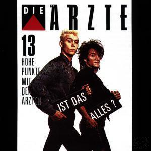 Zwei Männer halten Schilder mit 'Ist Das Alles?' und dem Bandnamen 'Die Ärzte'.