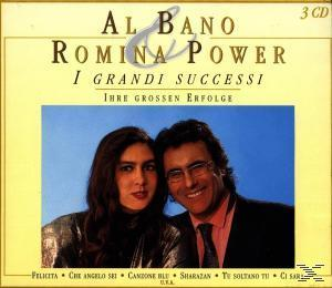 CD-Cover: Al Bano & Romina Power. Foto des Duos. Gelber Hintergrund, Textüberlagerung.