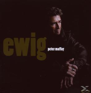 Albumcover. Peter Maffay in schwarzer Jacke auf dunklem Hintergrund. Der Titel ist Ewig.