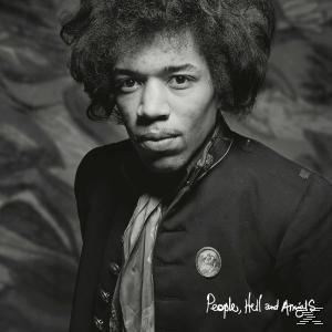 Schwarz-Weiß-Foto von Jimi Hendrix, der in die Kamera schaut, eine dunkle Jacke und einen Schal trägt.
