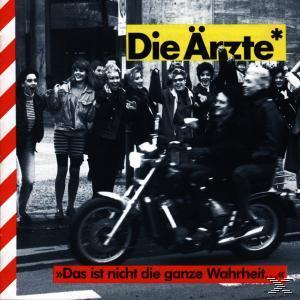 Schwarz-Weiß-Bild, eine Band auf einem Motorrad und Fans. Rot-weiß gestreifter Rand.