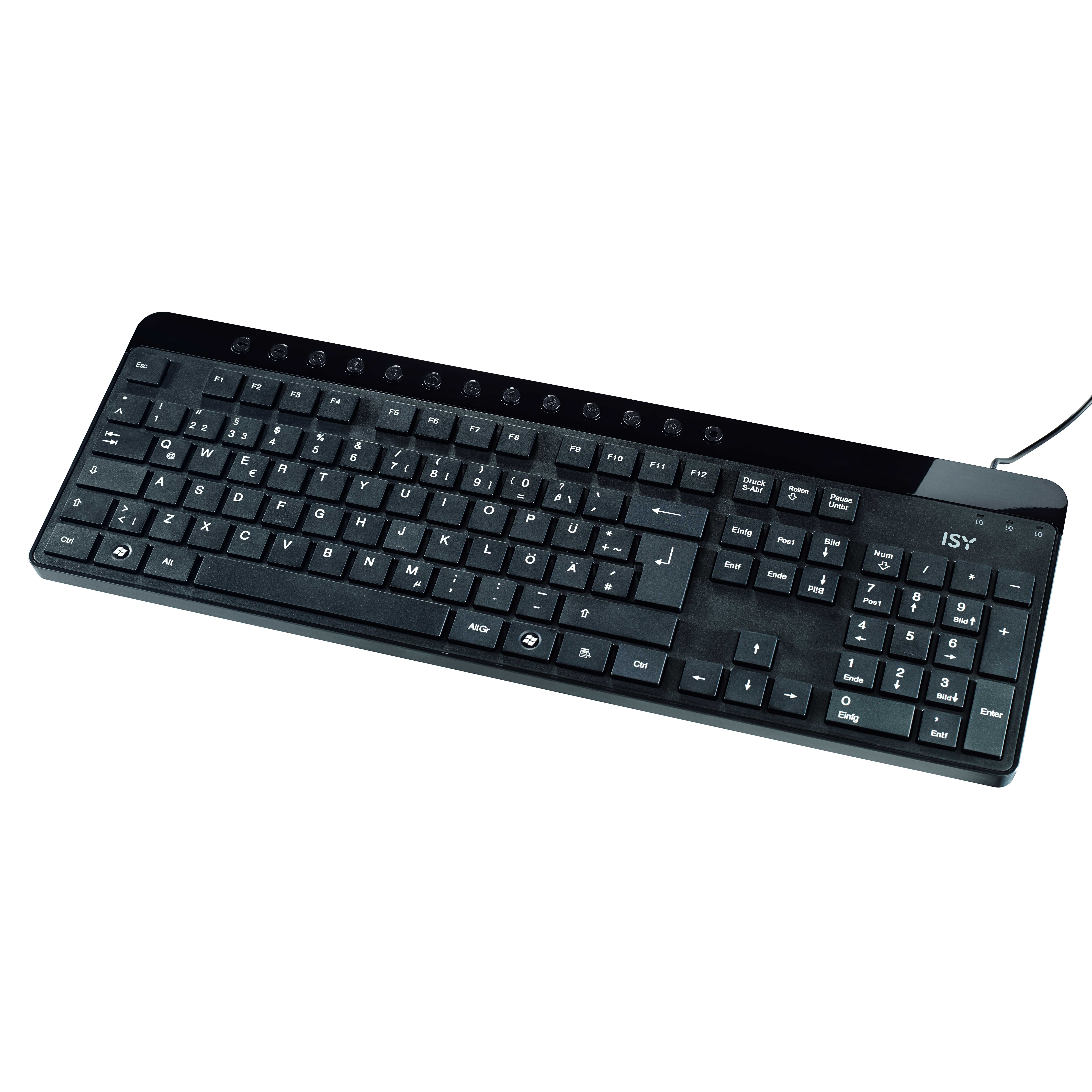 ISY IKE-3100, Tastatur, kabelgebunden, Schwarz